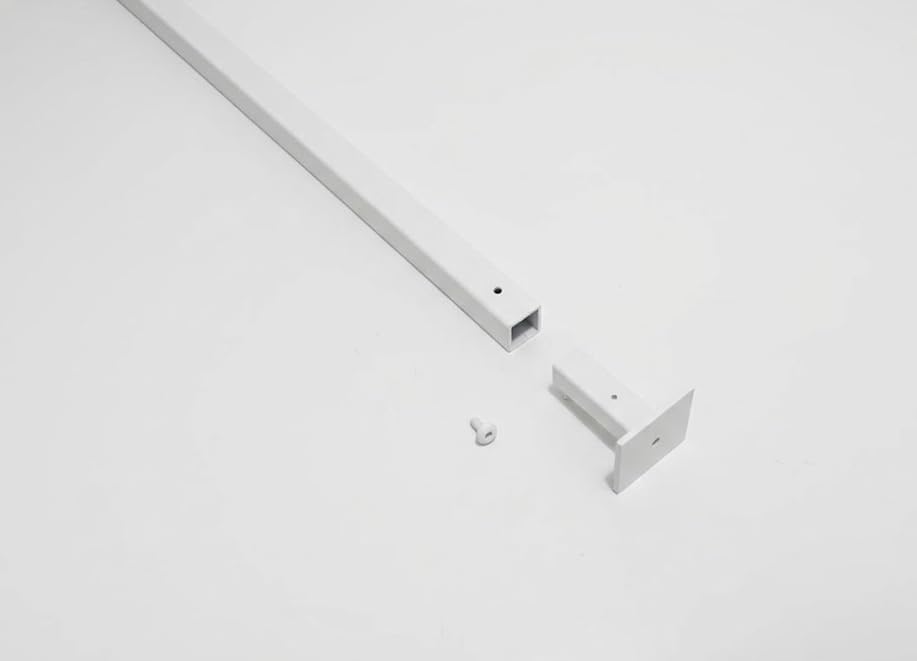 TAVO portasciugamani da soffitto con profilo quadro in acciaio verniciato a polvere bianco