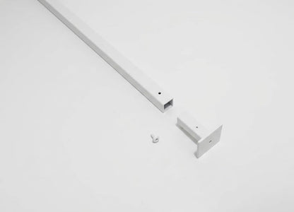 TAVO portasciugamani da soffitto con profilo quadro in acciaio verniciato a polvere bianco
