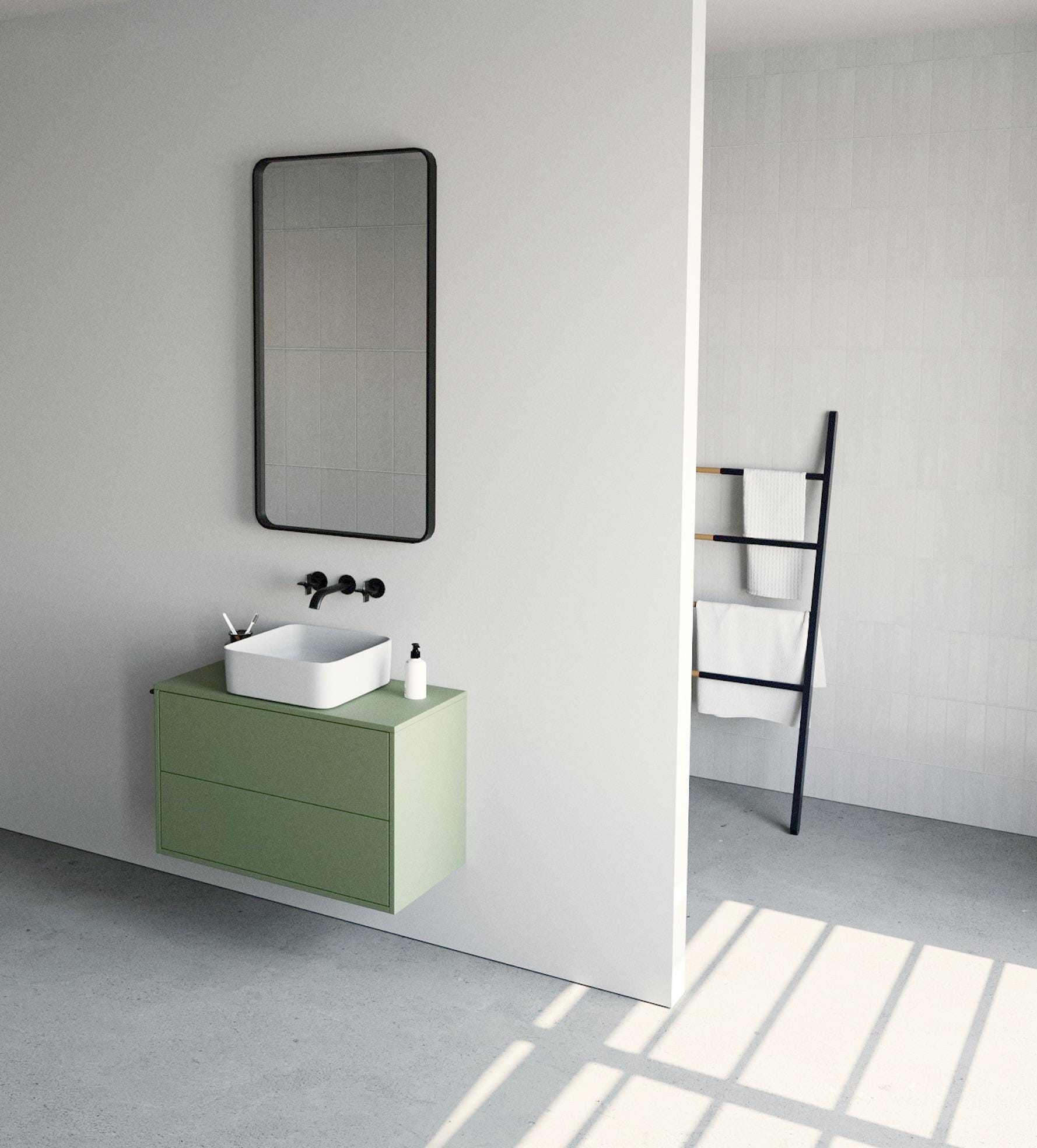Mobile bagno, mobile bagno laccato, mobile sottolavabo, lavabo, mobile bagno flottante con 2 cassetti a chiusura rallentata