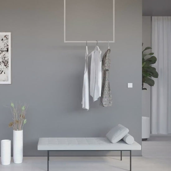 Portasciugamani da soffitto in metallo, Supporto guardaroba, appendiabiti ingresso, design industriale moderno, Barra porta abiti