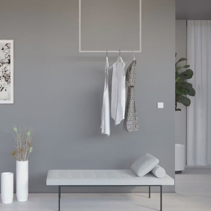 Portasciugamani da soffitto in metallo, Supporto guardaroba, appendiabiti ingresso, design industriale moderno, Barra porta abiti